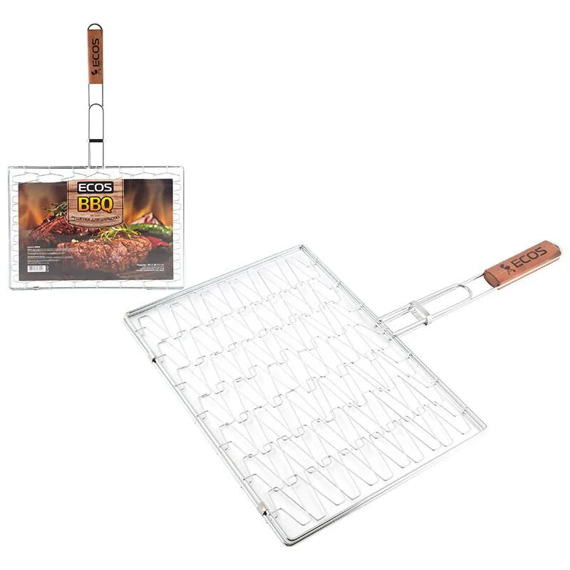 Mallony Решетка для барбекю ECOS RD-122D (эластичная, р-р 40х28х1 см, общая длина 61см, хром.) 999616-SK