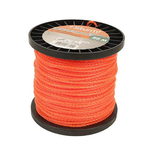 Sturm Леска для триммера, d=3.0 мм, l=86 м, КРУЧЕНЫЙ КВАДРАТ, оранж., БОБИНА, ТЛ3535-3.0-S-86