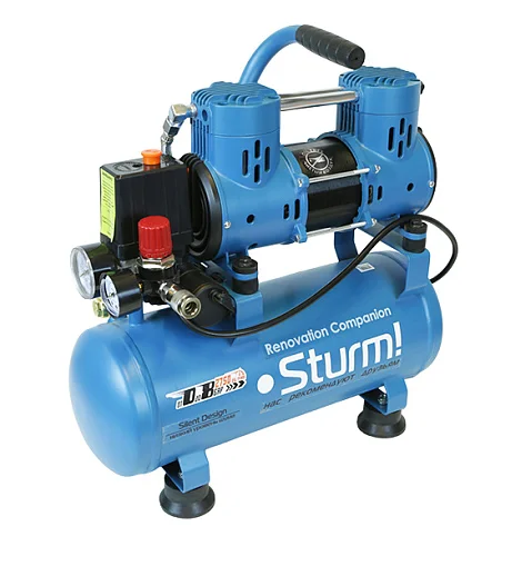 Sturm Компрессор безмасляный 0,9кВт, 180л/мин, ресивер 10л, бесшумный AC93210OL