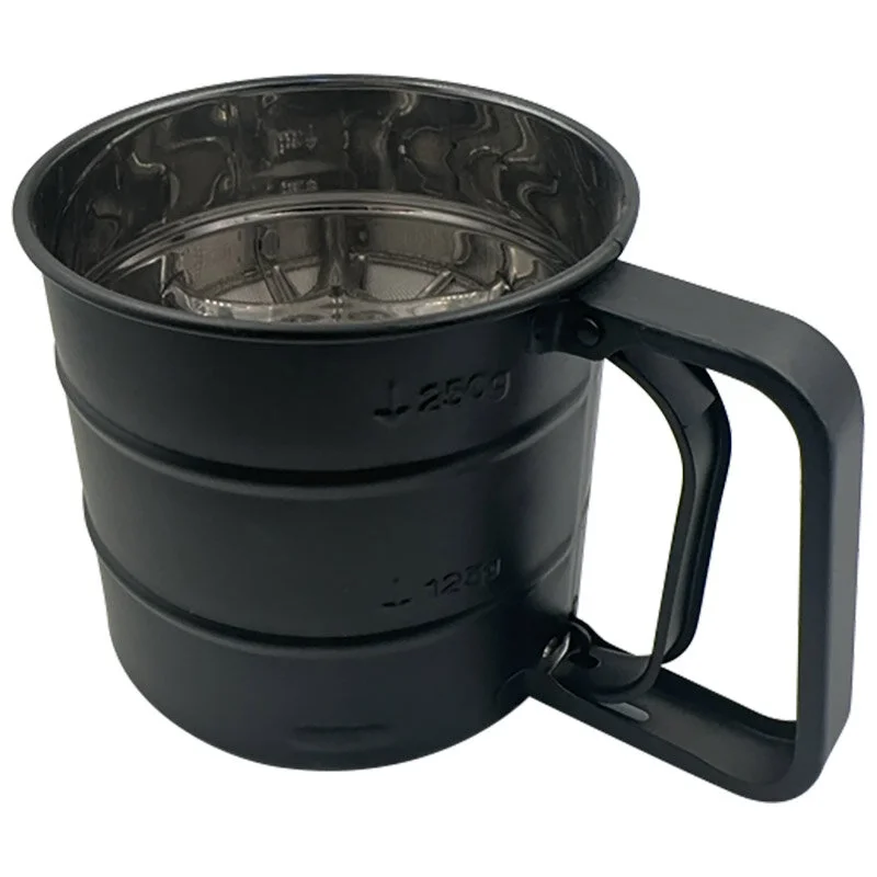 MALLONY Сито-кружка для просеивания муки FORNATA, цвет: черный, 10,5*9,5 см 108287-SK