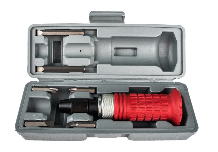 Sturm Отвертка ударно-поворотная 1/2" с битами 6шт, пластиковый кейс, CrV 1040-10-S7