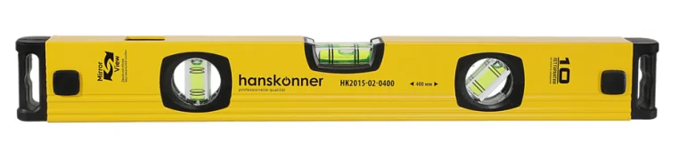 Hanskonner Уровень 400 мм, фрезеров., 3 глазка (1 зеркальн.), точн. 0.5мм/м, HK2015-02-0400