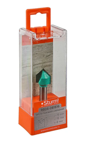 Sturm Фреза пазовая V-образная dxhxl 16x16x51 мм, хв.8 RB04-081616
