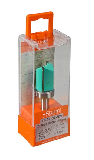 Sturm Фреза кромочная с верхним подшипником dxhxl 19x25x66 мм, хв.8 RB07-082519