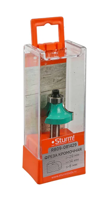 Sturm Фреза кромочная калевочная с подшипником 12,7 мм, dxhxl 29x14x58 мм, хв.8 RB09-081429