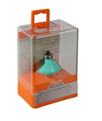 Sturm Фреза кромочная конусная с подшипником dxhxl 40x18x62,5 мм, хв.8 RB10-081840