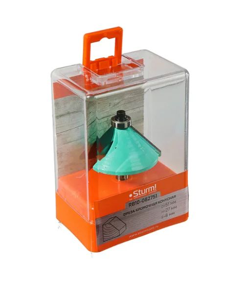 Sturm Фреза кромочная конусная с подшипником dxhxl 51x27x67 мм, хв.8 RB10-082751