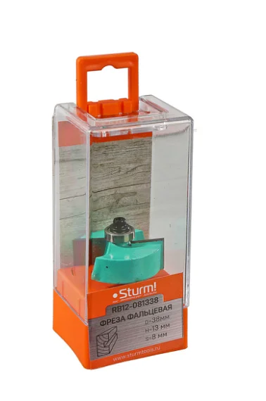 Sturm Фреза фальцевая с подшипником dxhxl 38x13x57 мм, хв.8 RB12-081338