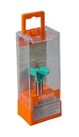 Sturm Фреза пазовая Т-образная dxhxl 25,4x12,7x47,7 мм, хв.8 RB21-081325