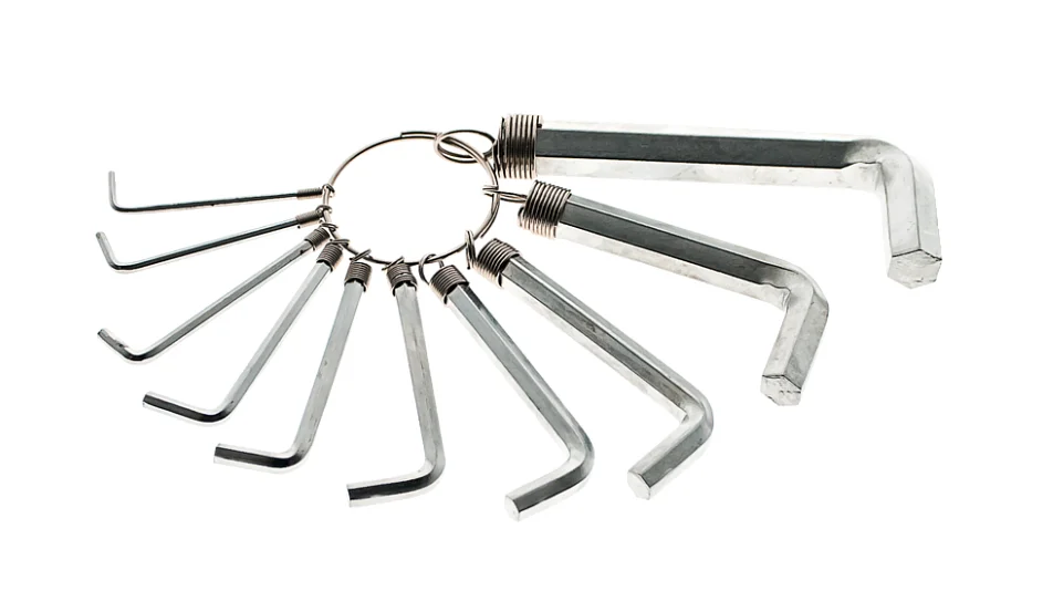 Sturm Набор ключей HEX, 10 шт, никелированные, на кольце 1045-21-S10-N155