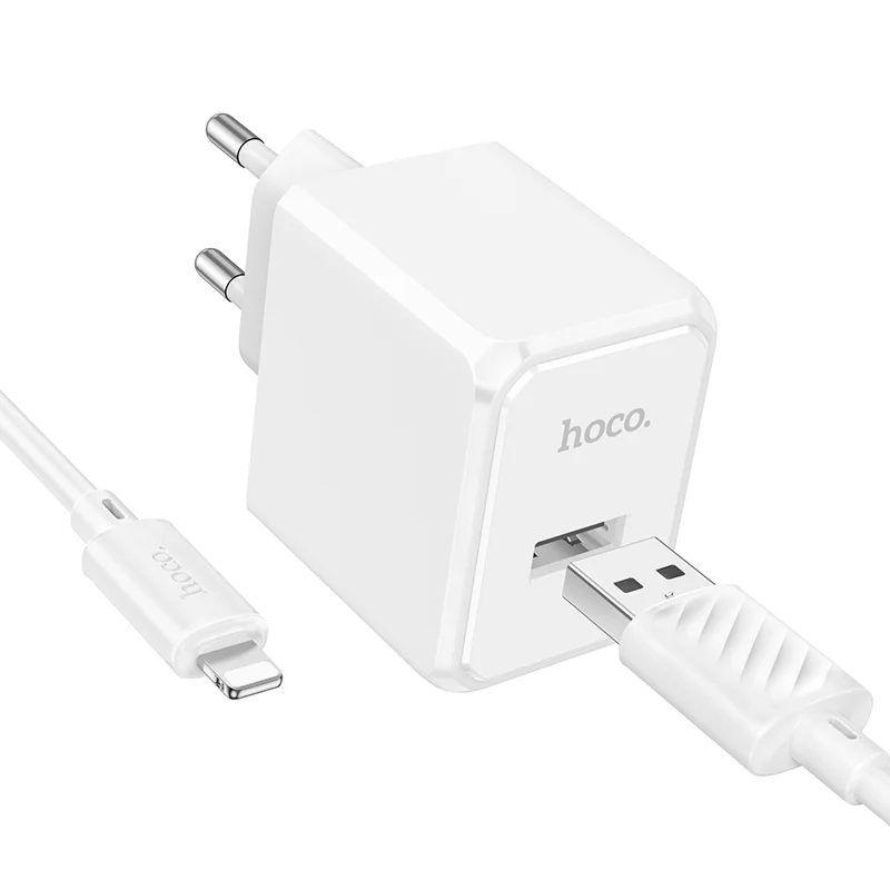Hoco СЗУ 1USB 2.1A для Lightning 8-pin CS11A 1м (White)