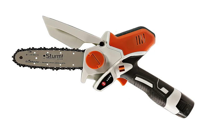 Sturm Пила цепная аккумуляторная БЕЗМАСЛЯНАЯ 16В, шина 15 см, 2х2.0 Ач, ЗУ, кейс CSC1804