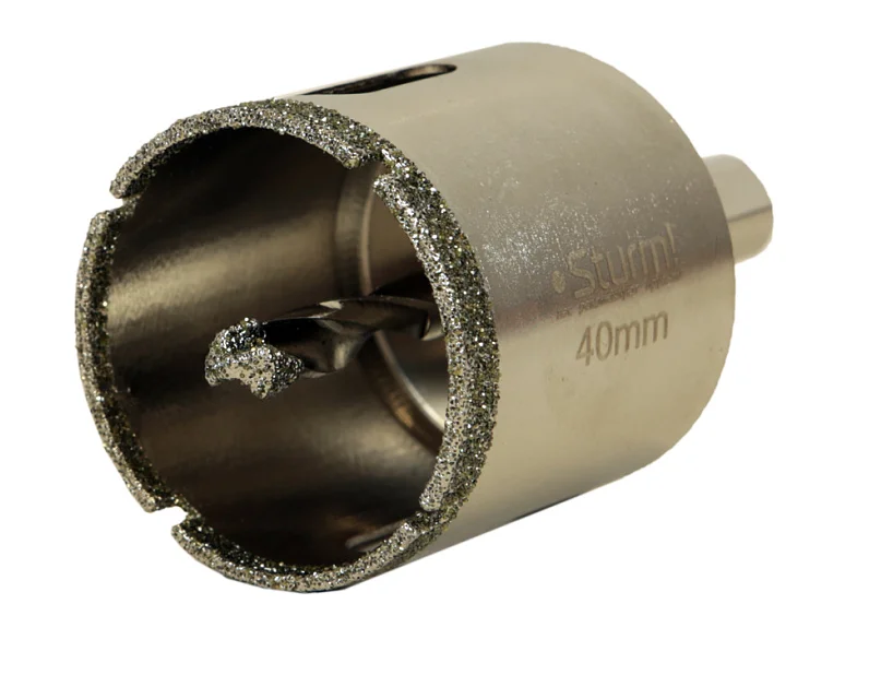 Sturm Коронка алмазная по керамограниту 40 х 70 мм,3гр. Хв., с центрир. Cверл. 1055-10-4070