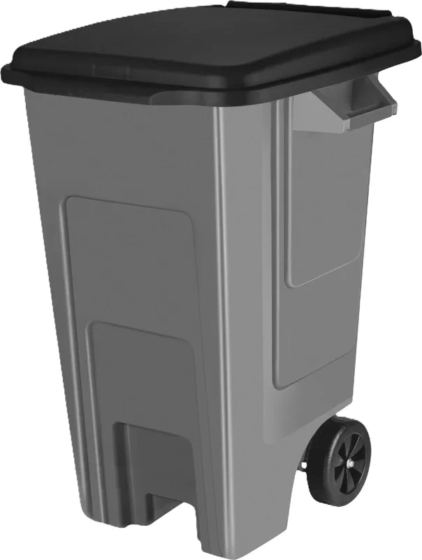 Delta Бак для мусора Spin&Clean Freestyle на колесах 100л дымчатый 79,5х58хсм SC700620003