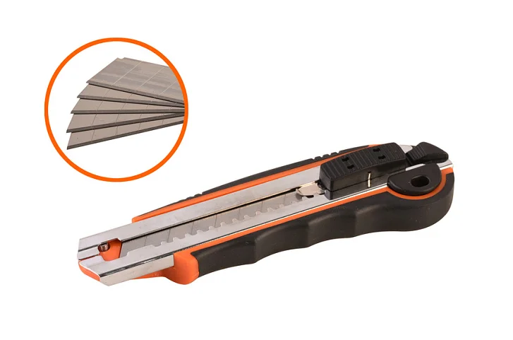 Sturm Нож строительный 18мм, 5 дополнительных лезвий, 1076-08-06