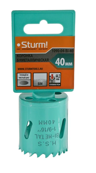 Sturm Коронка биметаллическая, 40 мм, 5/8", 1090-04-BI-40