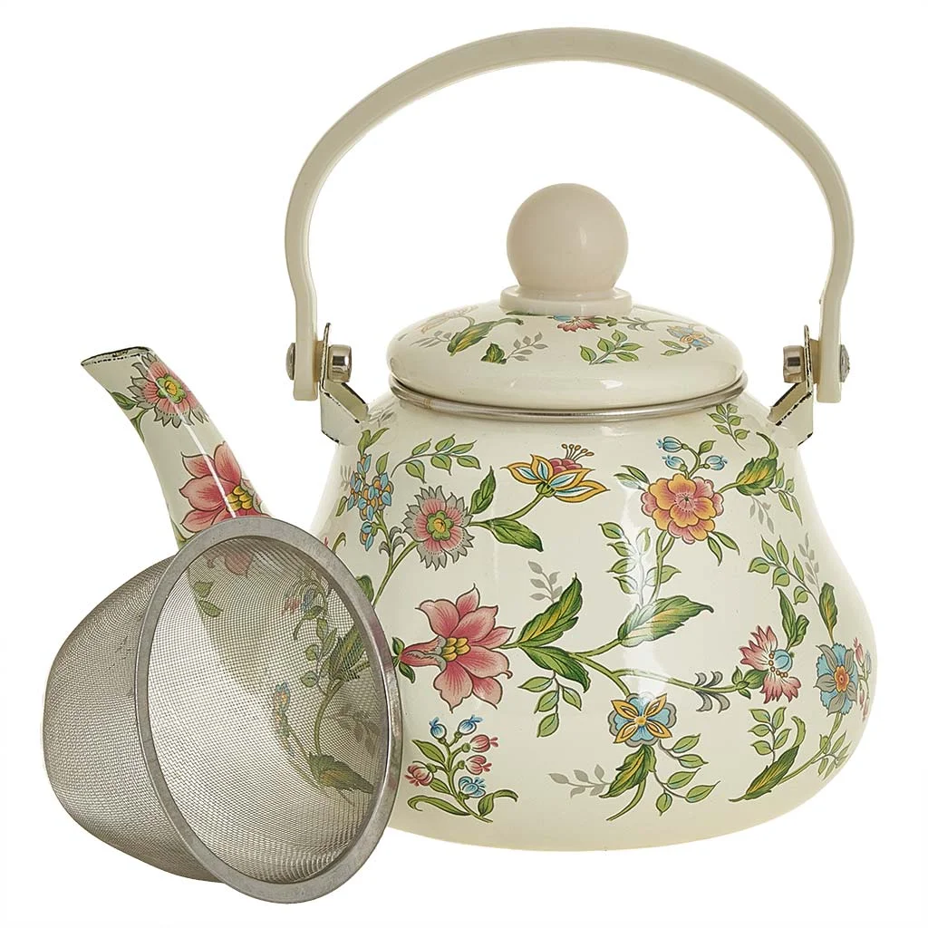 METALLONI Чайник 1,2 л эмалированный с фильтром из нержавеющей стали EM-1333 "Прованс"