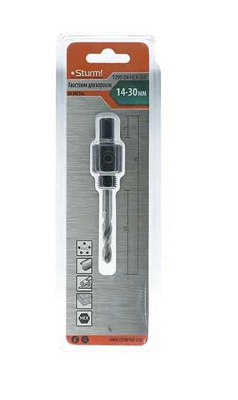 Sturm Хвостовик для биметаллических коронок 14-30мм, HEX, 3/8", 1090-04-HEX-3/8