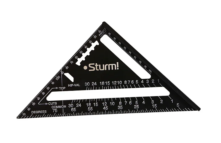 Sturm Угольник Свенсона 170мм, алюминиевый сплав, чёрная оксидация, белая шкала 2020-07-170
