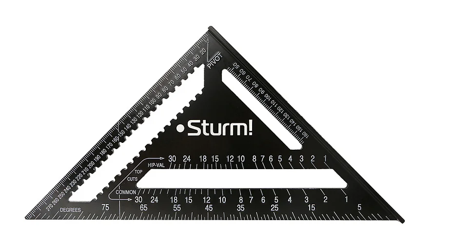 Sturm Угольник Свенсона 300мм, алюминиевый сплав, чёрная оксидация, белая шкала 2020-07-300