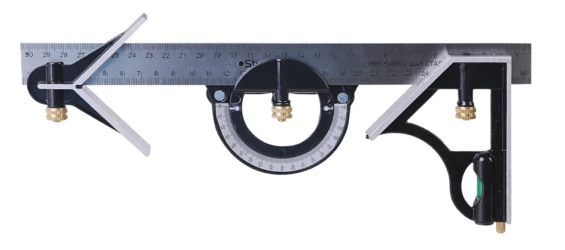 Sturm Угольник многофункциональный, 300 мм, уровень, транспортир, чертилка 2020-09-300