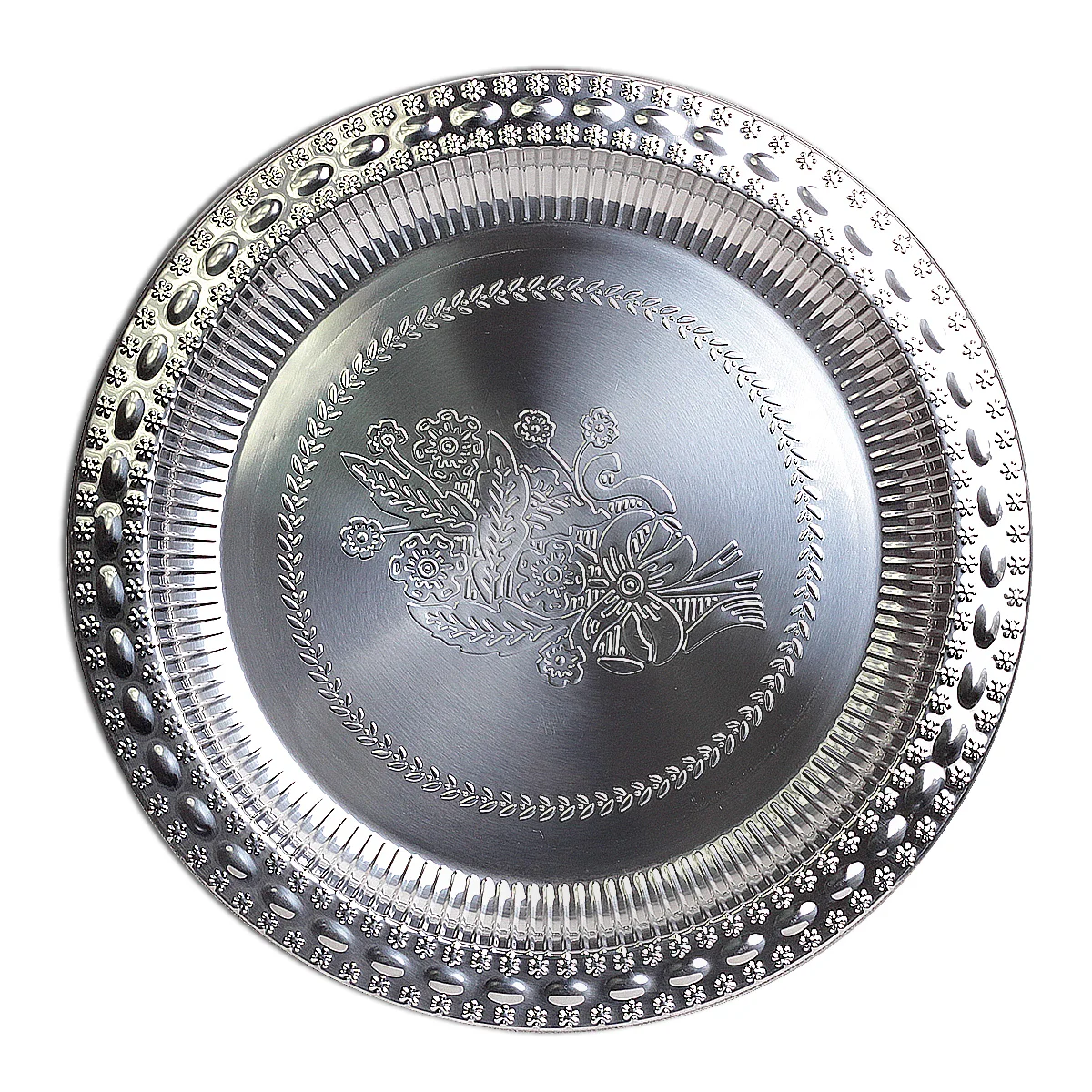 Kamille Поднос круглый 45 см. из нержавеющей стали КМ-4372