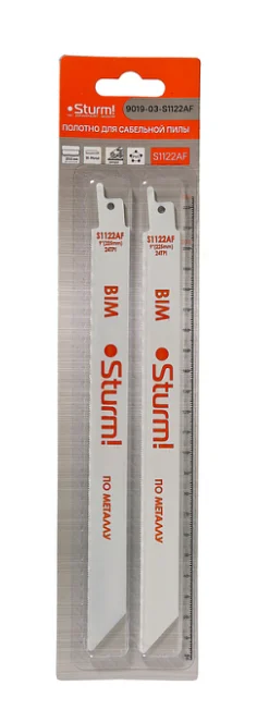Sturm Полотно для сабельной пилы МЕТАЛЛ 2шт 225/1мм (тонк лист/труб/проф) 9019-03-S1122AF