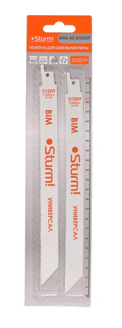Sturm Полотно для сабельной пилы универс. 2шт 225/1,8-2,6мм (дер,мет,пласт), 9019-03-S1122VF