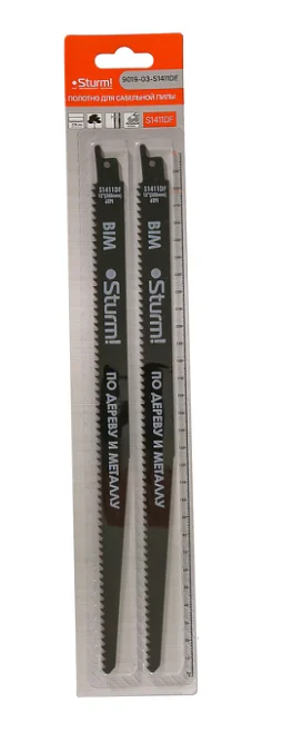 Sturm Полотно для сабельной пилы универс. 2шт ,300/4,0мм (дер. С гвозд.,пласт), 9019-03-S1411DF