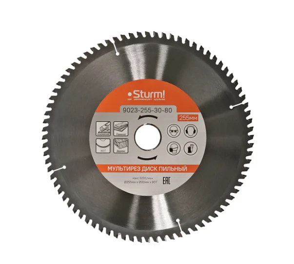 Sturm Пильный диск, размер 255x30x80 зубьев Мульти рез 9023-255-30-80