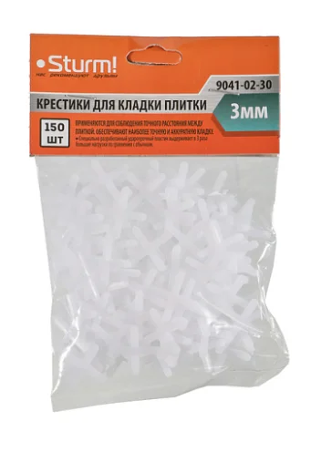 Sturm Крестики для кладки плитки 3 мм, 150 шт. 9041-02-30