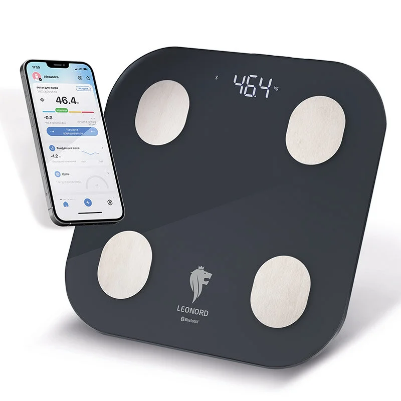 Leonord Весы напольные LE-1216 Bluetooth (180кг, 28х28см, 17показ-лей, 100г) 108265-SK