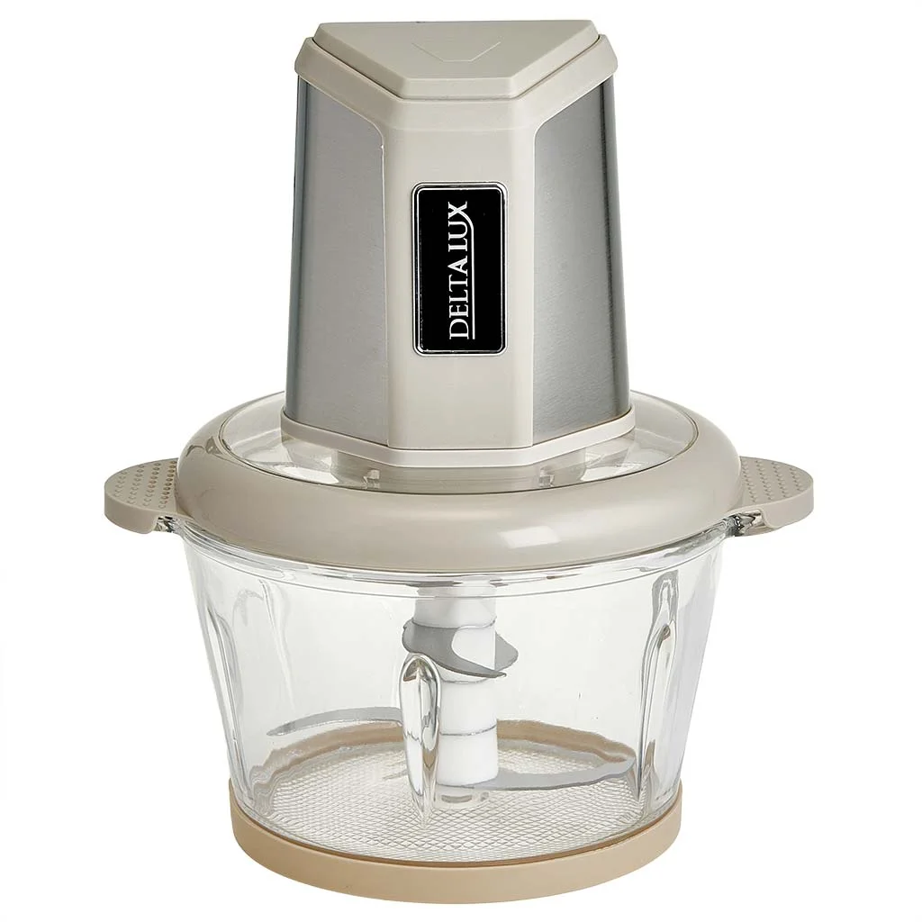DELTA Измельчитель электрический 800 Вт, 2 л LUX DE-7405 бежевый