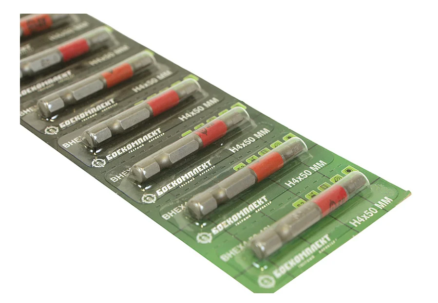 БОЕКОМПЛЕКТ Биты HEX4x50мм, сталь S2, 10шт ЛЕНТА BHEX4-50-10L